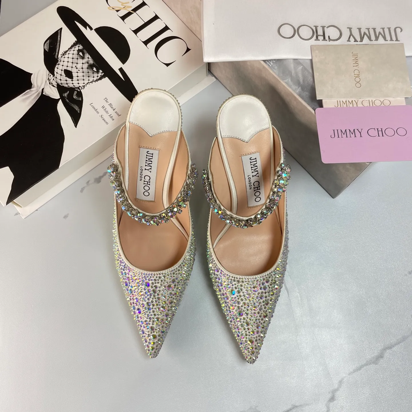 👟👟Ex-factory price 680👟👟 Jimmy Choo BING 65 diamond high heels 35-40 (41 42 43 customized)